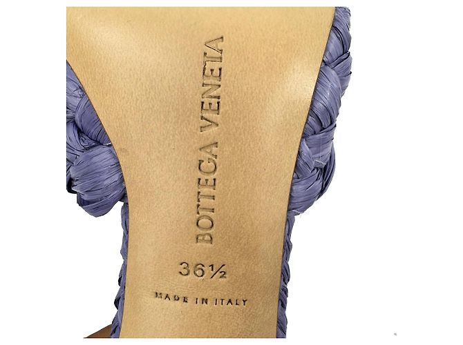 Bottega Veneta Intrecciato Weave Stiletto in Raffia Viola Porpora - vista 10