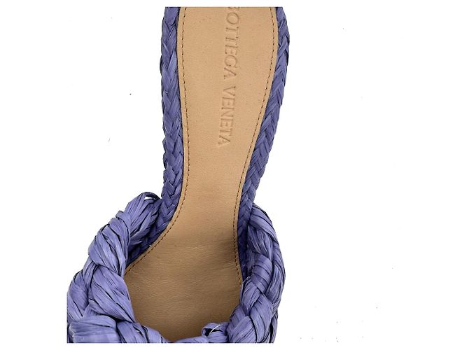 Bottega Veneta Intrecciato Weave Stiletto in Raffia Viola Porpora - vista 8