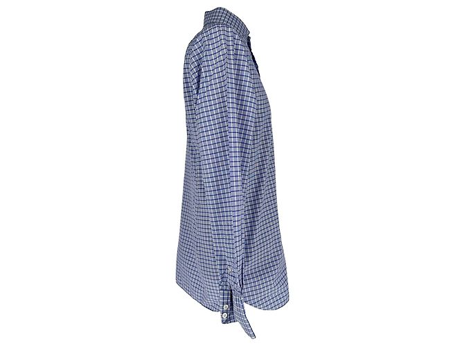 Camicia a bottoni a quadri Tom Ford in cotone blu - vista 2
