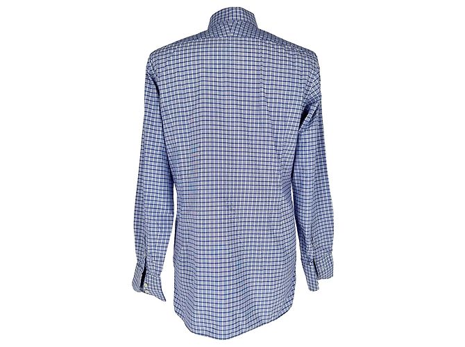Camicia a bottoni a quadri Tom Ford in cotone blu - vista 3