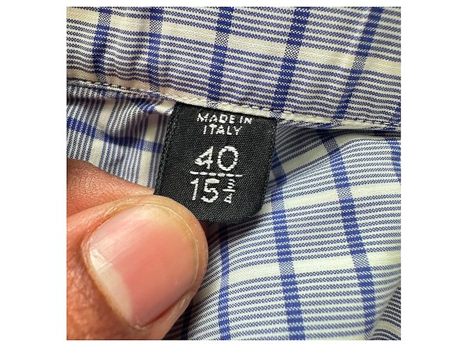 Camicia a bottoni a quadri Tom Ford in cotone blu - vista 6