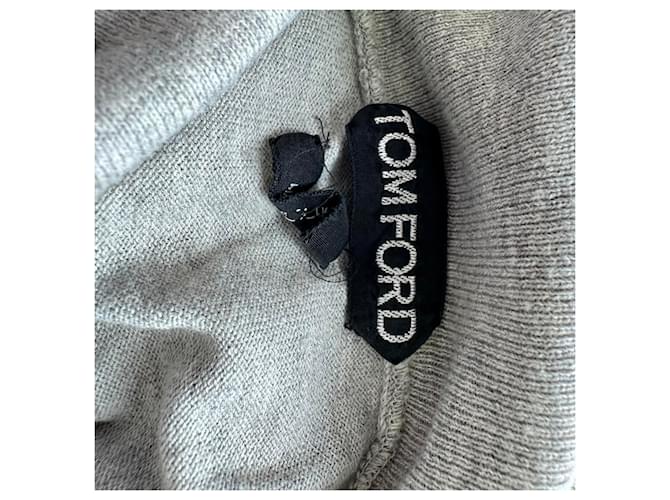Tom Ford Strickpullover mit Rollkragen aus grauer Baumwolle - Ansicht 4