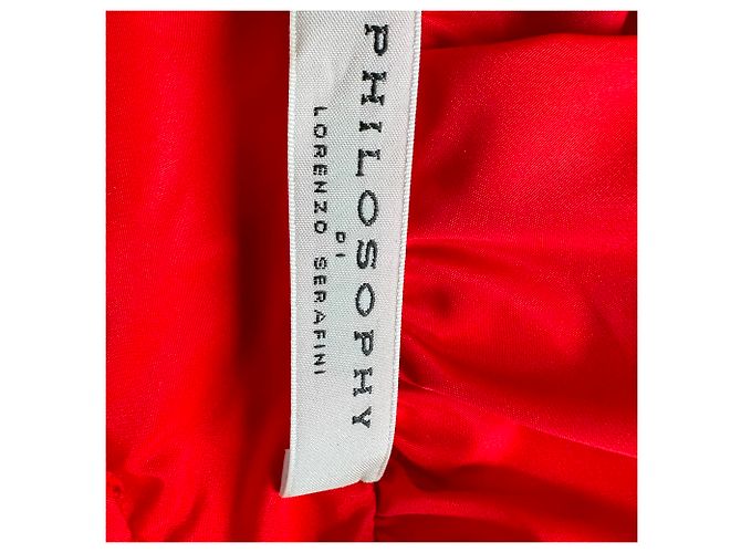 Autre Marque Vestido mini con volantes y escote corazón Philosophy di Lorenzo Serafini en rojo Polyester Roja - vista 4