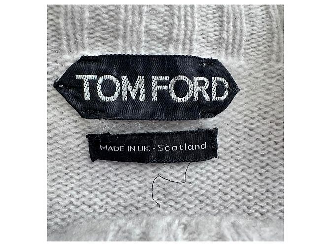 Tom Ford Strickpullover mit Rundhalsausschnitt aus Beige Kaschmir - Ansicht 4
