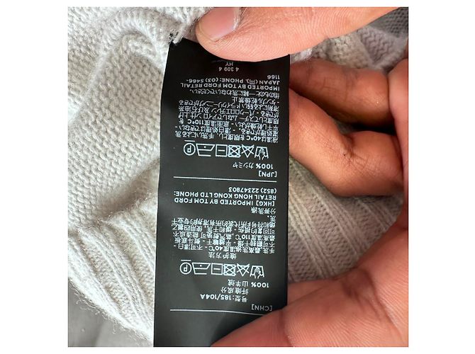 Tom Ford Strickpullover mit Rundhalsausschnitt aus Beige Kaschmir - Ansicht 6