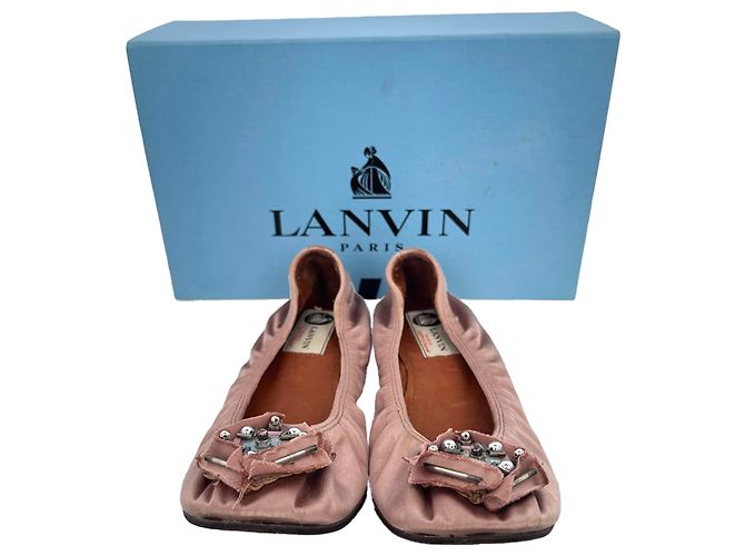 Bailarinas adornadas en satén rosa Lanvin - vista 14