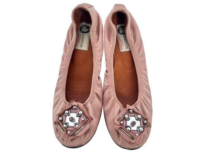 Bailarinas adornadas en satén rosa Lanvin - vista 4
