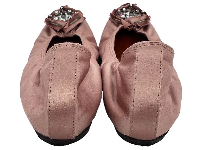 Bailarinas adornadas en satén rosa Lanvin - vista 6