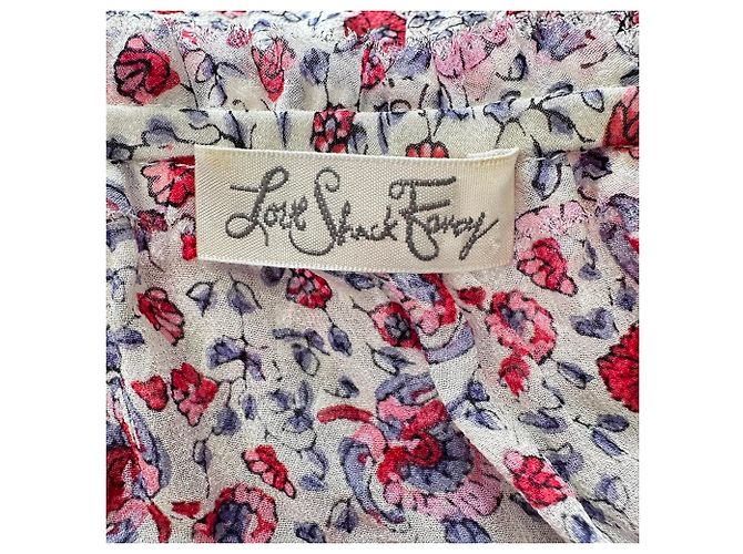 Robe Popover LoveShackFancy en soie multicolore - vue 4