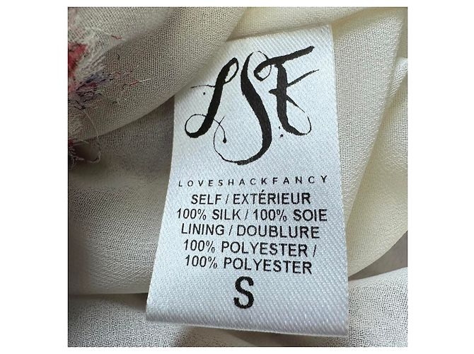 Robe Popover LoveShackFancy en soie multicolore - vue 5