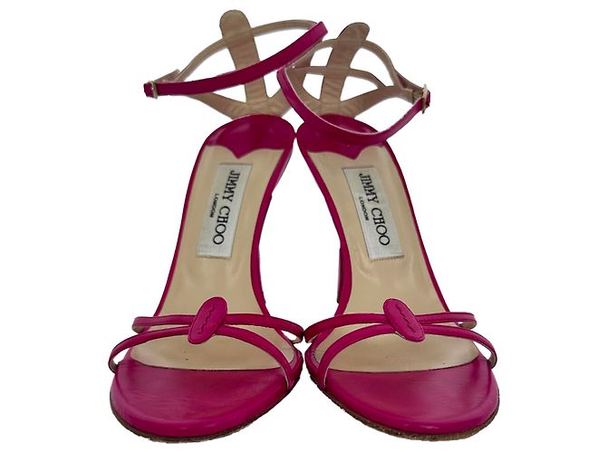 Sandali con cinturino alla caviglia Jimmy Choo in pelle rosa - vista 2