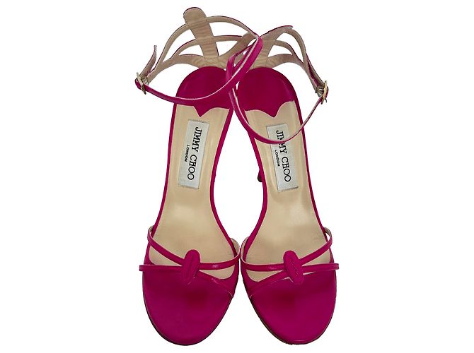 Sandali con cinturino alla caviglia Jimmy Choo in pelle rosa - vista 3