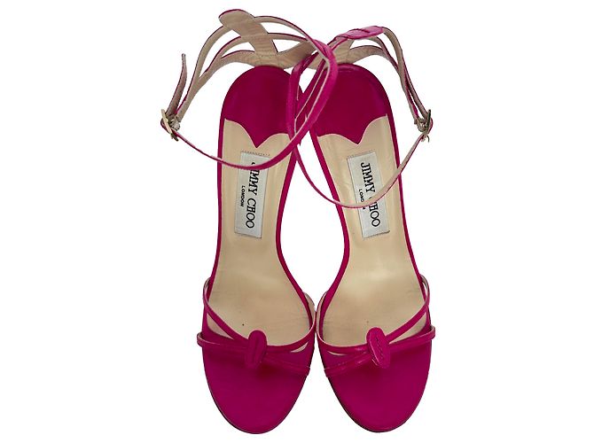 Sandali con cinturino alla caviglia Jimmy Choo in pelle rosa - vista 4