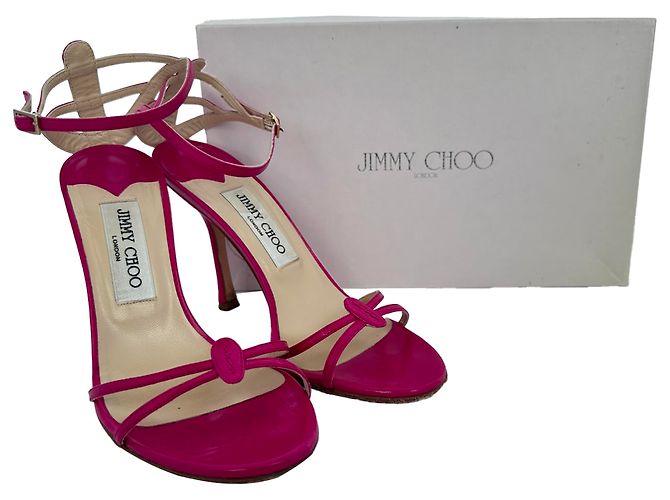 Sandali con cinturino alla caviglia Jimmy Choo in pelle rosa - vista 8