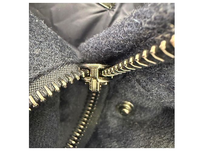 Joseph Dorset Brushed Flannel Down Jacket in Navy Blue Wool - view 6