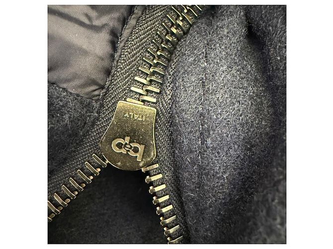 Joseph Dorset Brushed Flannel Down Jacket in Navy Blue Wool - view 7