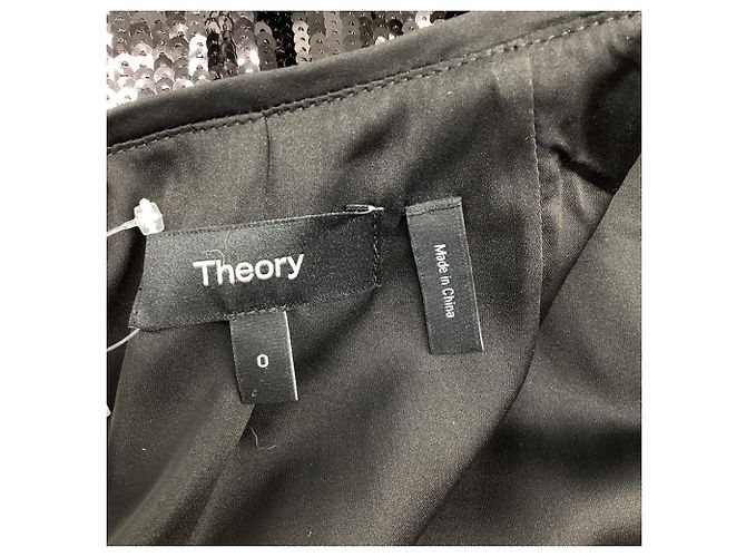 Theory Sequin Pocket Cropped Jacket in Black Polyester - view 8