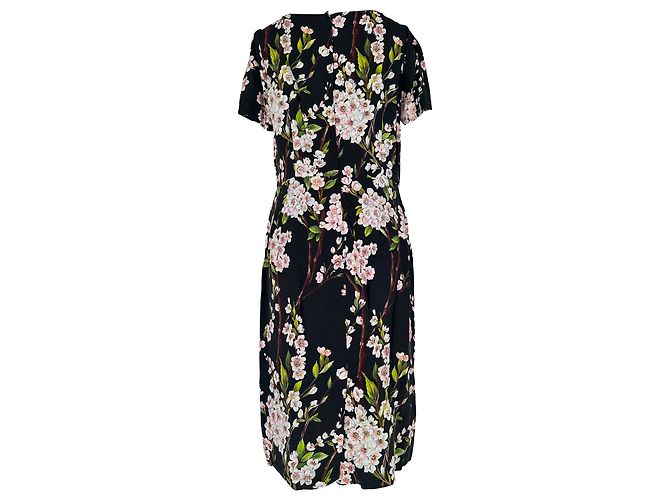 Dolce & Gabbana Midi-Kleid mit Blumenprint aus mehrfarbiger Viskose Mehrfarben - Ansicht 3