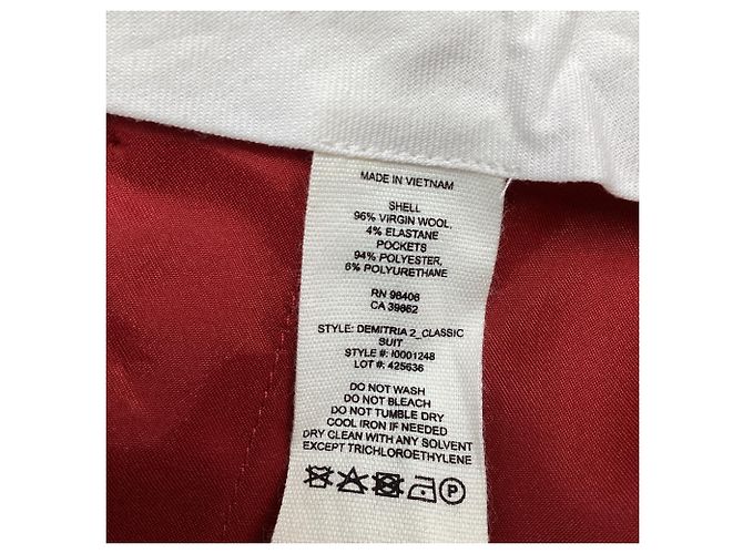 Theory Thoery Gerade Hose aus roter Virgin Wool - Ansicht 4