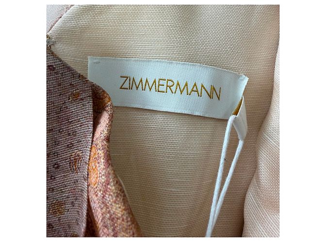 Abito midi drappeggiato Illustration di Zimmermann in lino multicolore - vista 10