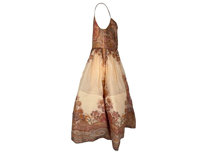 Abito midi drappeggiato Illustration di Zimmermann in lino multicolore - vista 2