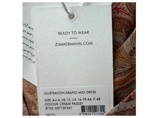 Abito midi drappeggiato Illustration di Zimmermann in lino multicolore - vista 7