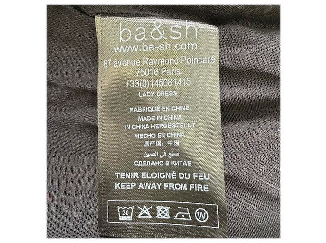 Ba&Sh Pisy Bedrucktes Wickel-Maxikleid aus schwarzem Polyester - Ansicht 5