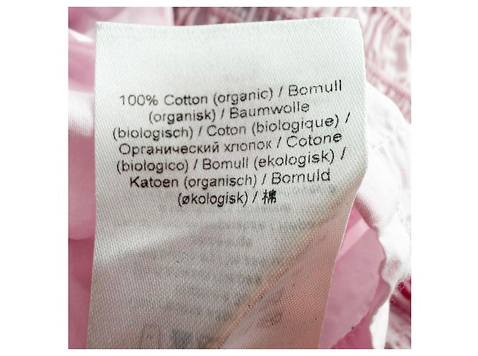 Camicetta a maniche lunghe arricciata in cotone rosa Ganni - vista 5