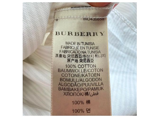 Burberry Pinstripe Button-Down-Hemd aus weißer Baumwolle Roh - Ansicht 7