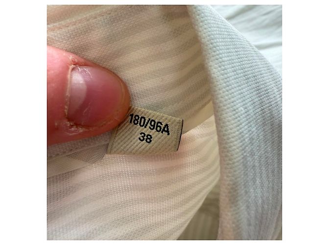 Burberry Pinstripe Button-Down-Hemd aus weißer Baumwolle Roh - Ansicht 8