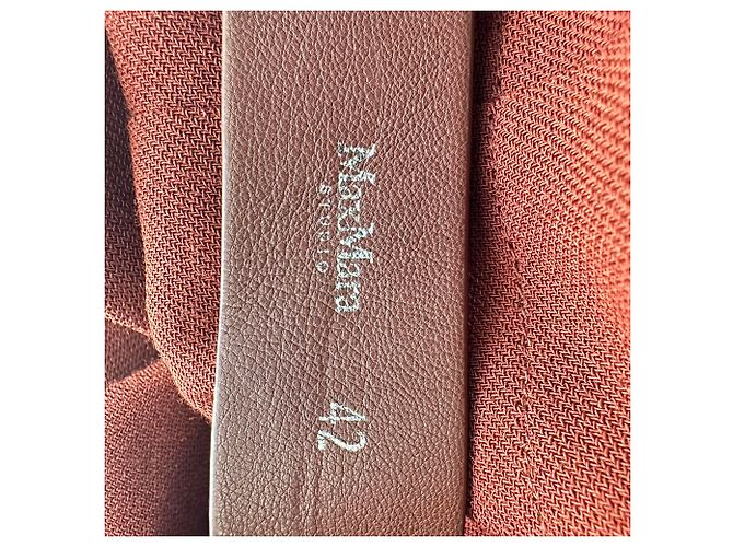 Falda midi Max Mara con cinturón en lana naranja óxido - vista 5