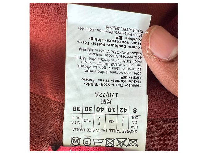 Falda midi Max Mara con cinturón en lana naranja óxido - vista 6