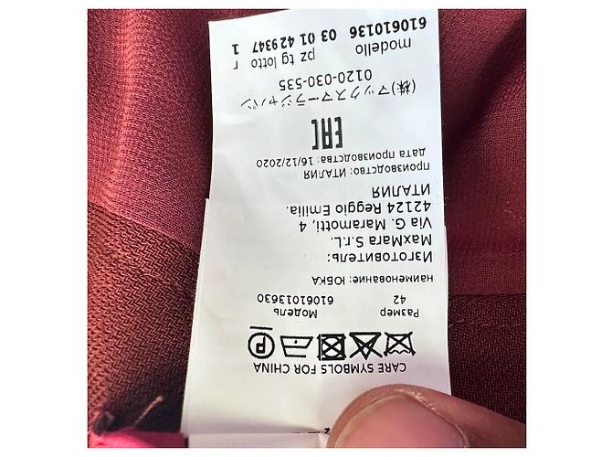 Falda midi Max Mara con cinturón en lana naranja óxido - vista 9