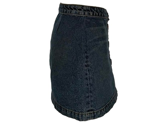 Mini falda vaquera con botones Reformation en algodón azul - vista 2
