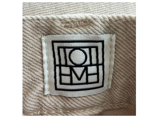 Jeans Wide Tapered Totême in cotone beige - vista 11
