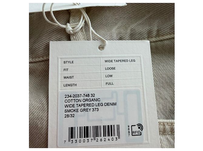 Jeans Wide Tapered Totême in cotone beige - vista 13