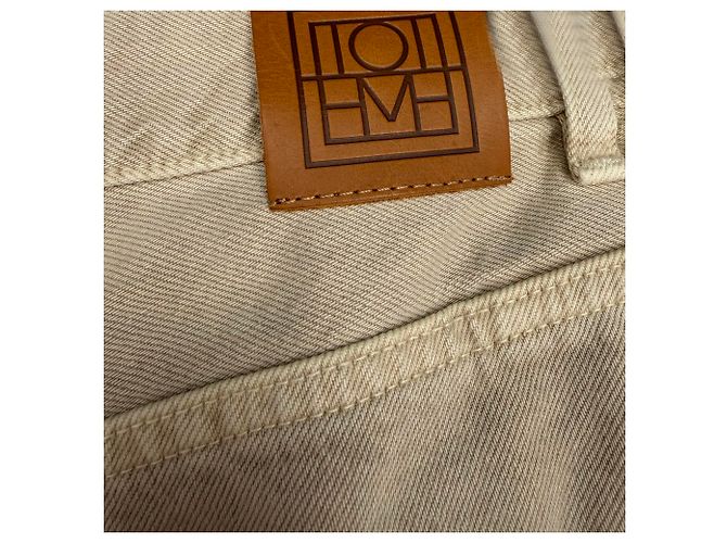 Jeans Wide Tapered Totême in cotone beige - vista 3