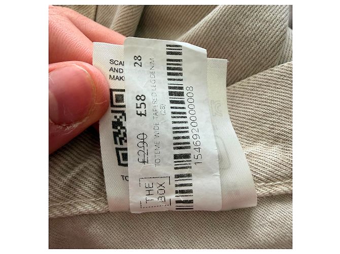 Jeans Wide Tapered Totême in cotone beige - vista 4