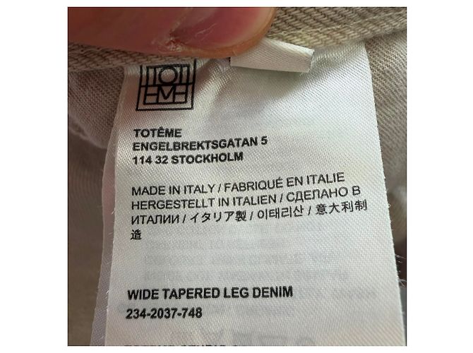 Jeans Wide Tapered Totême in cotone beige - vista 9