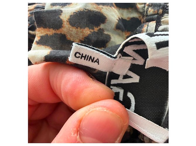 Top con hombros descubiertos con estampado de leopardo Ganni en lyocell marrón Castaño - vista 4