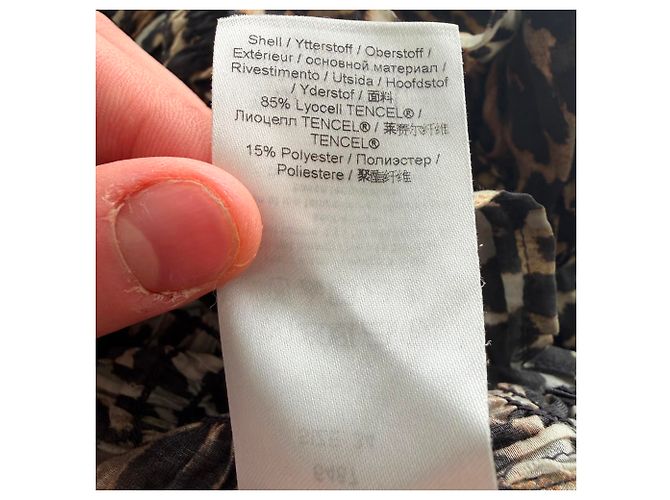 Top con hombros descubiertos con estampado de leopardo Ganni en lyocell marrón Castaño - vista 7