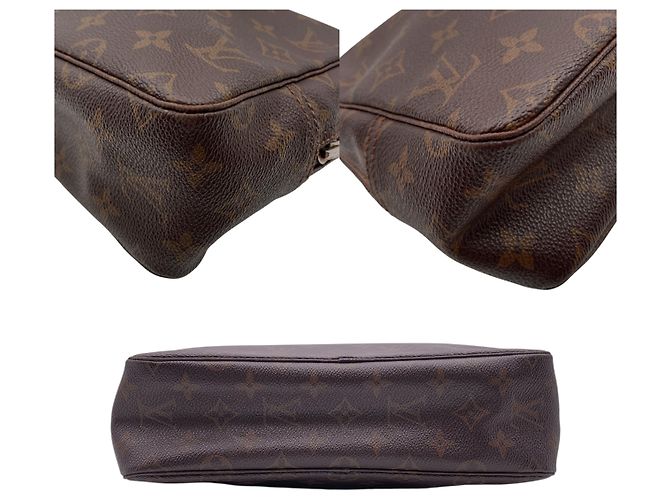 Louis Vuitton Beauty case e pochette clutch in tela monogrammata vintage Marrone - vista 4
