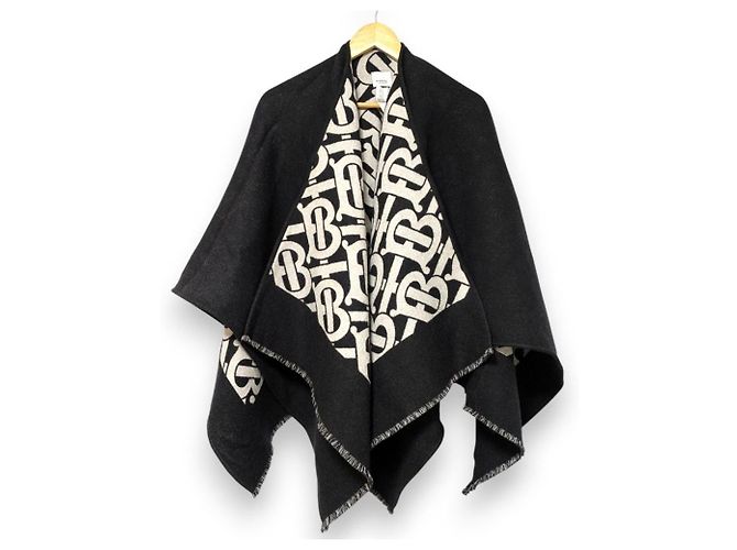 Burberry TB Logo Wollcape Schwarz - Ansicht 2