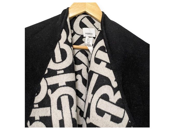 Burberry TB Logo Wollcape Schwarz - Ansicht 5