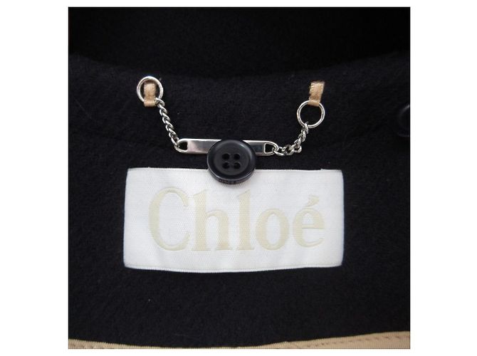 Chloé Abrigo 2way de lana y shearling Chloe Azul Azul marino - vista 9