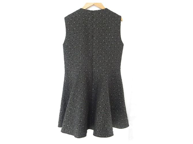 Maje Kleid aus Blumen-Jacquard Schwarz - Ansicht 2