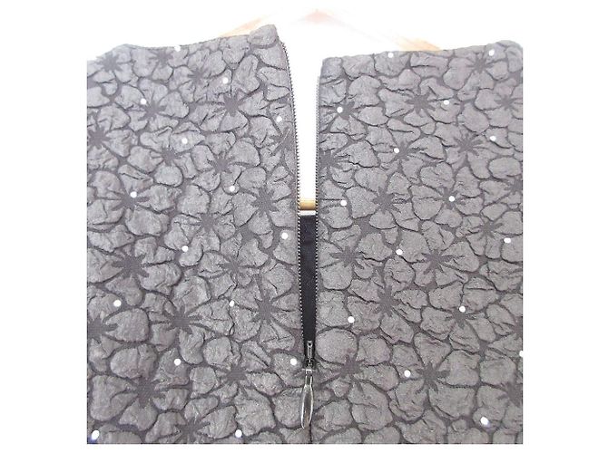 Maje Kleid aus Blumen-Jacquard Schwarz - Ansicht 4