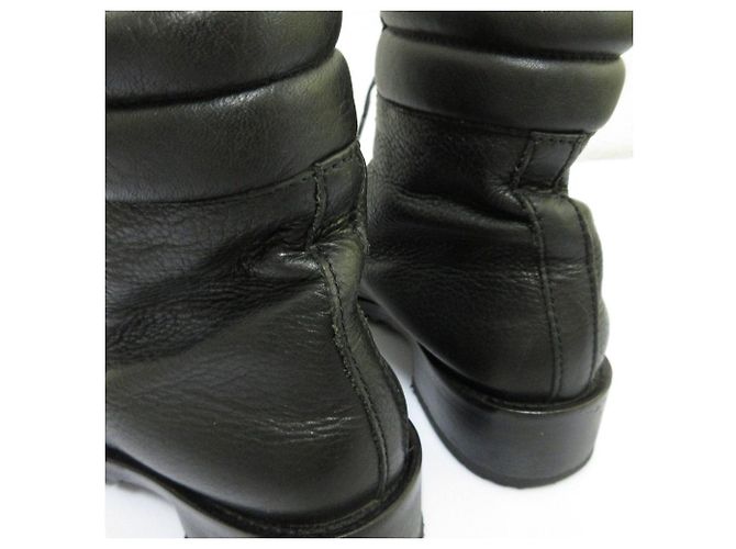 Max Mara Leder-Schnürstiefeletten Schwarz - Ansicht 14