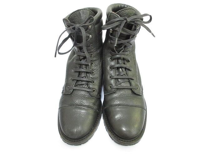 Max Mara Leder-Schnürstiefeletten Schwarz - Ansicht 2