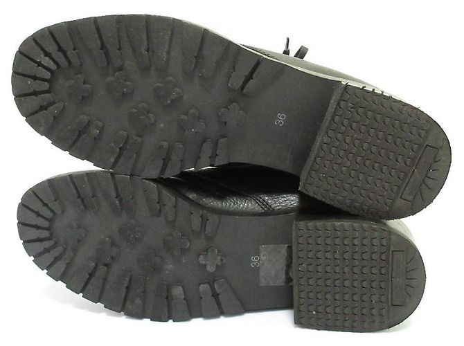 Max Mara Leder-Schnürstiefeletten Schwarz - Ansicht 5